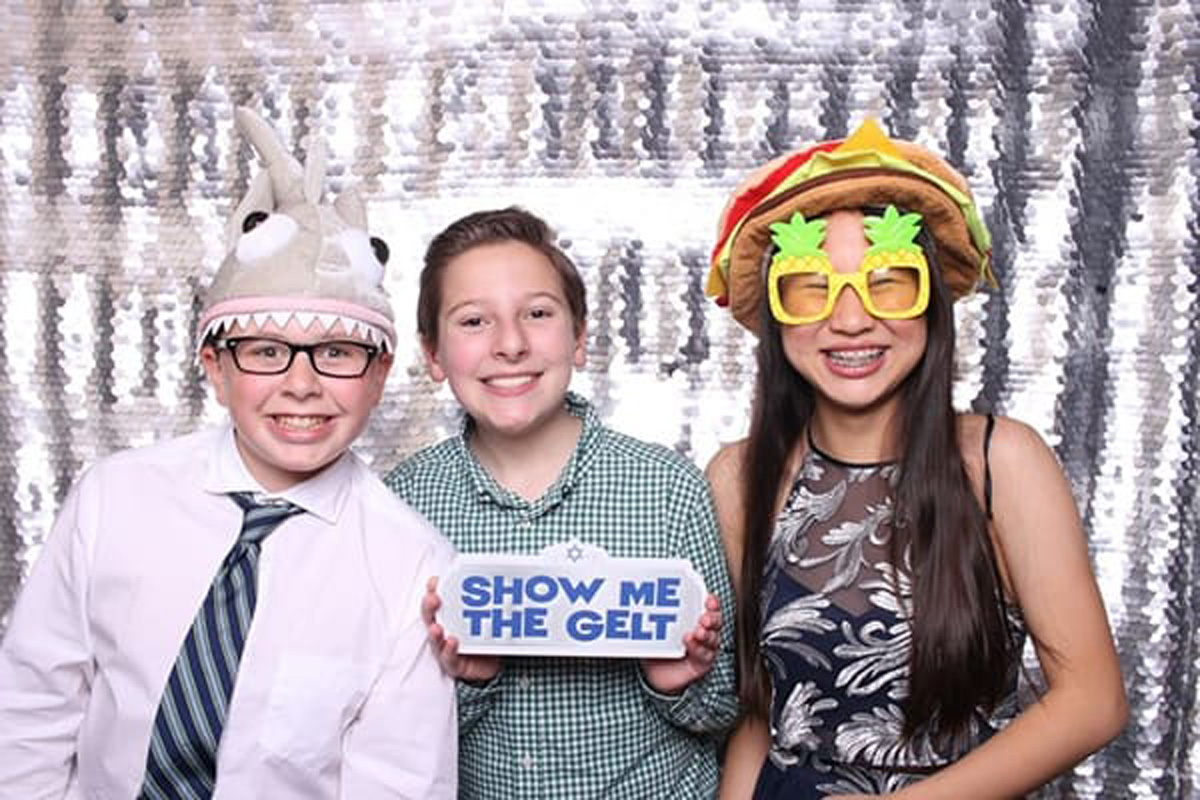 Birthday party photobooth service in Quincy with fun props and colorful backdrop